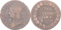 Frankreich 5 Centimes Münze, Dupré, S, Kupfer, Gadoury:126a -