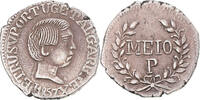 Portuguese India 1/2 pardau Münze, INDIA-PORTUGUESE, Pedro V, Goa, VZ, Silber, KM:280 -