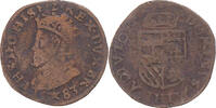 Spanische Niederlande Liard Münze, Philip II, Maastricht, S+, Kupfer -