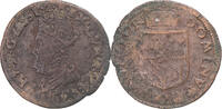 Spanische Niederlande Liard Münze, Philip II, Maastricht, S+, Kupfer -