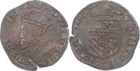 Spanische Niederlande Liard Münze, Philip II, Maastricht, SS, Kupfer -