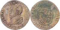 Spanische Niederlande Gigot Münze, Philip II, Maastricht, S+, Kupfer -