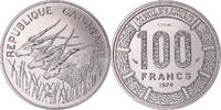 Gabun 100 Francs Münze, Paris, ESSAI, STGL, Nickel, KM:E6 -