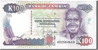 Sambia 100 Kwacha Geldschein, UNZ -