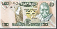 Sambia 20 Kwacha Geldschein, KM:27e, UNZ -