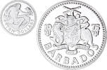 Barbados 10 Dollars Münze, Neptune, Franklin Mint, Proof, STGL, Silber -