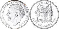 Jamaica 5 Dollars Münze, Elizabeth II, Franklin Mint, USA, STGL -