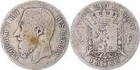 Belgien 2 Francs, 2 Frank Münze, Leopold II, S, Silber, KM:30.1 -