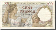Frankreich 100 Francs Geldschein, 100 F 1939-1942 ''Sully'', SS, KM:94 -