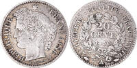 Frankreich 20 Centimes Münze, Cérès, Paris, SS, Silber, KM:758.1 -