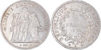 Frankreich 5 Francs Münze, Hercule, Paris, VZ, Silber, KM:820.1 -