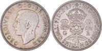 Großbritannien Florin, Two Shillings Münze, George VI, S+, Silber -