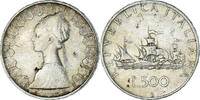 Italien 500 Lire Münze, Rome, SS, Silber, KM:98 -