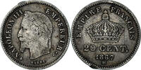 Frankreich 20 Centimes Münze, Napoleon III, Napoléon III, Strasbourg -