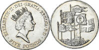 Großbritannien 5 Pounds Münze, Elizabeth II, SS+, Silber, KM:974a -