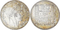 Frankreich 20 Francs Münze, Turin, Paris, VZ, Silber, KM:879 -