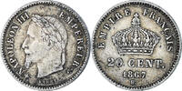 Frankreich 20 Centimes Napoleon III, Strasbourg, SS, KM:808.2 -