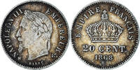 Frankreich 20 Centimes Münze, Napoleon III, Napoléon III, Strasbourg -