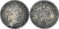 Frankreich 20 Centimes Münze, Napoleon III, Napoléon III, Strasbourg -