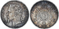 Frankreich 5 Francs Münze, Napoléon III, Strasbourg, S+, Silber -