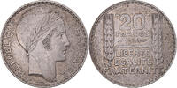 Frankreich 20 Francs 1938 Paris Münze, Turin, Paris, SS, Silber, KM:879