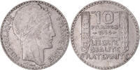 Frankreich 10 Francs 1934 Paris Münze, Turin, Paris, Variety, SS+, Silber, KM:878