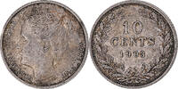 Niederlande 10 Cents Münze, Wilhelmina I, SS, Silber, KM:135 -