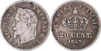 Frankreich 20 Centimes Münze, Napoleon III, Napoléon III, Strasbourg -