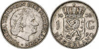Niederlande Gulden Juliana, Silber, SS, KM:184 -