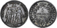 Frankreich 5 Francs Münze, Hercule, Bordeaux, SS, Silber, KM:820.2 -