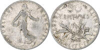 Frankreich 50 Centimes Münze, Semeuse, Paris, S, Silber, KM:854 -