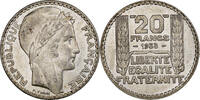 Frankreich 20 Francs Turin, Paris, Rameaux longs, Silber, VZ -
