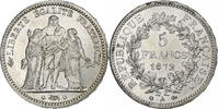 Frankreich 5 Francs Hercule, Paris, Silber, VZ, Gadoury:745 a, KM:820.1 -
