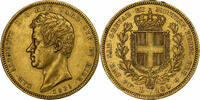 Italien Staaten 100 Lire 1835 Torino Münze, SARDINIA, Carlo Alberto, Torino, SS