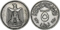 Ägypten 5 Piastres Silber, SS+ -