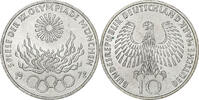 Bundesrepublik Deutschland 10 Mark Münze, Stuttgart, VZ, Silber, KM:135 -