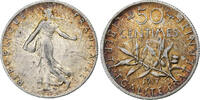 Frankreich 50 Centimes Semeuse, Paris, Silber, SS+, Gadoury:420, KM:854 -
