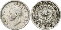 Südafrika 6 Pence George VI, Silber, S+, KM:36.1 -
