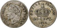 Frankreich 20 Centimes Napoleon III, Paris, Silber, S+, Gadoury:308 -