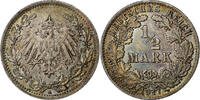 GERMANY - EMPIRE 1/2 Mark Berlin, SS+, Silber, KM:17 -