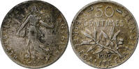Frankreich 50 Centimes Semeuse, Paris, SS, Silber, KM:854, Gadoury:420 -