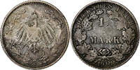 GERMANY - EMPIRE 1/2 Mark Stuttgart, Silber, SS, KM:17 -