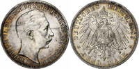 Deutsch Staaten 3 Mark PRUSSIA, Wilhelm II, Berlin, Silber, SS+, KM:527 -