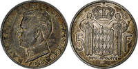 Monaco 5 Francs Rainier III, Silber, VZ, KM:141 -