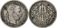 Österreich Corona Münze, Franz Joseph I, S+, Silber, KM:2804 -