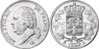 Frankreich 5 Francs Münze, Louis XVIII, Louis XVIII, Rouen, S+, Silber -
