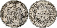 Frankreich 5 Francs Hercule, Paris, Silber, SS, Gadoury:745a, KM:820.1 -
