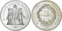 Frankreich 50 Francs Münze, Hercule, Paris, UNZ, Silber, KM:941.1 -