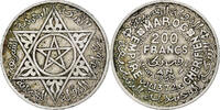 Marokko 200 Francs Mohammed V, Paris, Silber, SS, KM:53 -