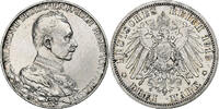 Deutsch Staaten 3 Mark PRUSSIA, Wilhelm II, Berlin, Silber, SS+, KM:535 -